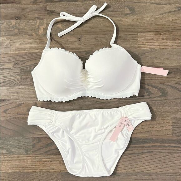 Victorias Secret Swim Zuma Sweetheart Demi Bikini top and Bottoms Set White - Picture 3 of 6